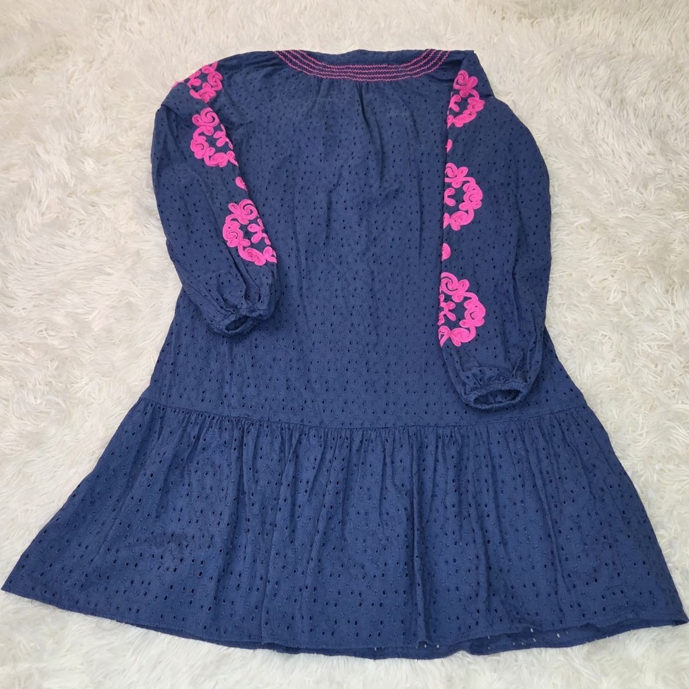 Lilly Pulitzer Eyelet Lucee V-Neck Dress With Tassels - Picture 10 of 14